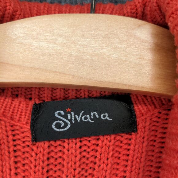 Silvana Cardigan Sweater Womens Large Long Sleeve Pink Button Front Collar - Picture 8 of 11